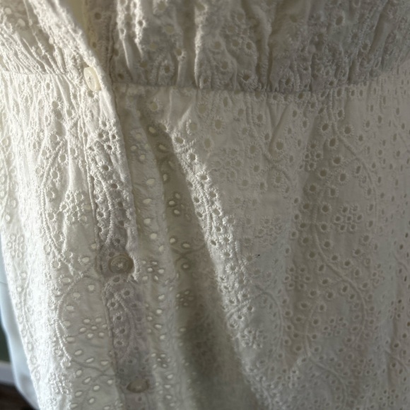 Pedro del Hierro White Cotton Eyelet Shirt Dress - Picture 7 of 11